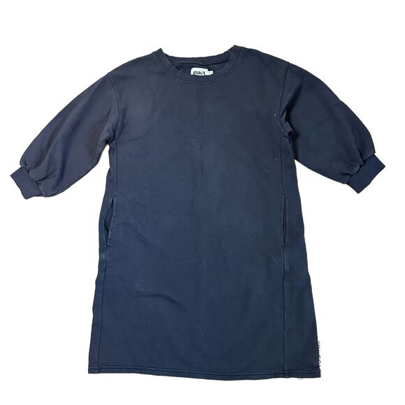 Pact Dress Sweater Midi Large Gray-Black Organic Cotton Essentials Minimalist - Picture 2 of 10